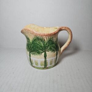 Hand-painted Ceramic Creamer Palm Trees Tropical Islands